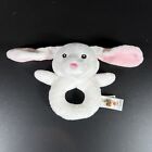 Baby Bass Pro Shops White Bunny Rabbit Pink Plush Stuffed Animal Rattle Lovey 6”