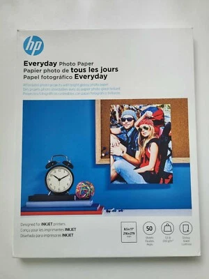 HP Everyday Photo Paper, Glossy, 53 lb, 8.5 x 11 in. 216 x 279 mm, 50 sheets (G) - Image 1 of 3