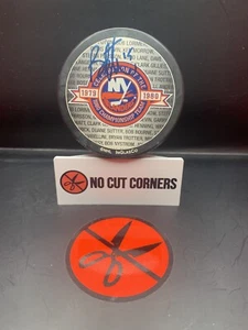 BRYAN TROTTIER Signed New York Islanders Logo Puck - Picture 1 of 1