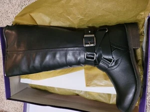 NEW MADDEN GIRL BLACK TALL BOOTS WOMENS 7 STYLE: CORPOREL ZIP BACK - Picture 1 of 9