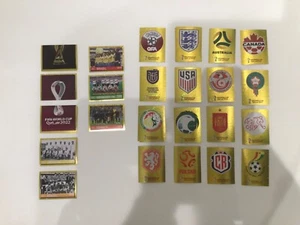 2022 FIFA WC Qatar Panini Sticker GOLD Foil Team, Stadium, Trophy Pick YOUR OWN - Picture 1 of 5