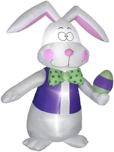 Gemmy 7 ft pajarita blanca soplada por aire con chaleco, blanco - Imagen 1 de 1