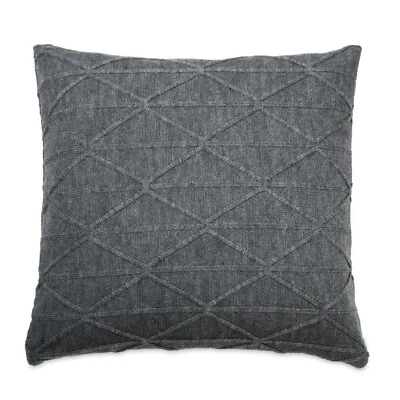 Travesseiro decorativo quadrado DKNY City plissado cinza 18" x 18" - Imagem 1 de 4