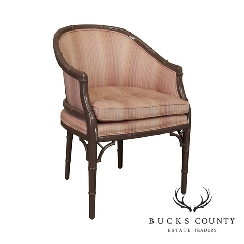Century Furniture Faux Bamboo Mauve Lacquered Tub Chair Cover