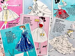 Vintage Retro 1950's Pastel Barbie Fashion Crafting STICKERS - Just Cut & Use! - Picture 1 of 2