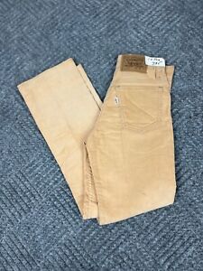Vintage Levi's Saddleman Boot Jeans Boys Size 10 24x25 Beige Corduroy NOS