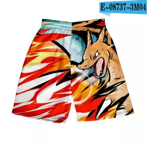 2024 Summer New Anime Pokemon Pikachu Boys Casual Shorts Summer Beach Pants Cute - Picture 1 of 12