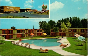 Vtg 1960's Holiday Inn Hotel Swimming Pool Des Moines Iowa IA Chrome Postcard - Picture 1 of 2