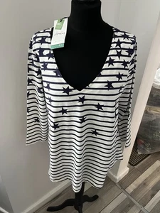 Joules Low Neck Stripe blouse size 14 new with tags - Picture 1 of 5