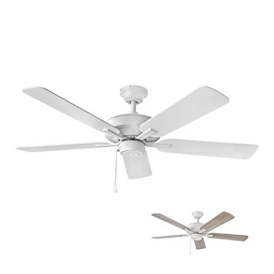  Ventilador de techo interior Metro 52" doble montaje NO LED blanco tiza y madera desgastada Foto 1 de 4