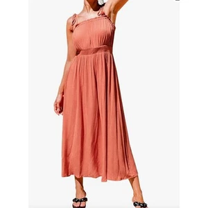 Cupshe Antoinette Tassel Tie Shoulder Slip Summer Boho Maxi Dress NEW Medium - Picture 1 of 9