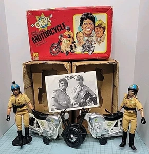 Rare CHiPs Set Ponch & Jon 8" Action Figures w/ Motorcycles MEGO 1980s TV  - Picture 1 of 24