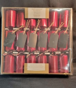 Neu Pier 1 Imports Party Crackers Diablotin 6 Stück Weihnachten elegant rot mit Etikett  - Bild 1 von 9