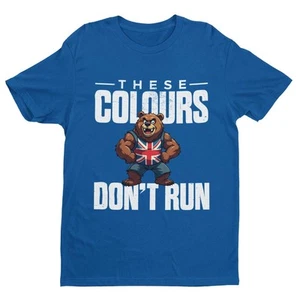 These Colours Don’t Run T-Shirt - Union Jack Bear Patriotic UK Graphic Tee - Bild 1 von 16