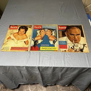 Vintage Bunte Illustrierte 1958 Volume 3, 7, 8 - Lot Of 3 Collectible Magazines - Picture 1 of 17