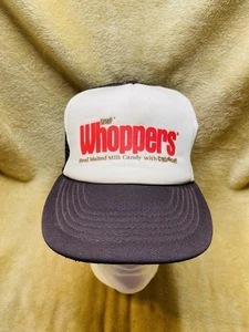 Sombrero de camionero de malla bolas de leche malteadas Leaf Whoppers vintage marrón caramelo - Imagen 1 de 8