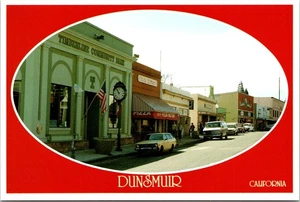 Dunsmuir Timberline Bank Pizza Classic Cars California Postcard C253 - Picture 1 of 2