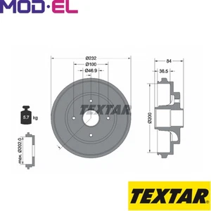 2x BRAKE DRUM 94049400 FOR SUZUKI IGNISII Z13DT 1.2L M15A 1.5L M13A 1.3L 4cyl - Picture 1 of 8