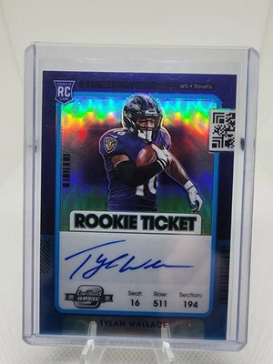 2021 Panini Contenders Optic - Rookie Autographs Tylan Wallace Teal Prizm /99 - Image 1 of 2