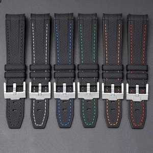 Bracciale Polso Curvo Fibbia Cinturino Fine Immersione Gomma Orologio Silicone 20mm - Foto 1 di 53