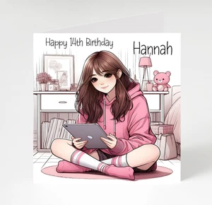 Personalised Teenager Girl Birthday Card for Daughter, Granddauhgter, Niece - Picture 1 of 5