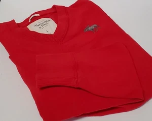 Suéter Abercrombie & Fitch LG Músculo Cuello en V Bordado Logo Alce Frontal Suave - Imagen 1 de 11