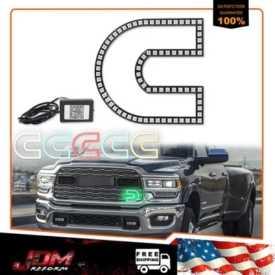 For Dodge Ram 1500 2500 3500 RGB C Ring Illuminated LED Front Grill Emblem Light - Image 1 of 4