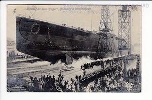 FOTOKARTE SCHIFF , STAPELLAUF DES KREUZER " HINDENBURG "  i WILHELMSHAVEN ca1910 - Picture 1 of 2