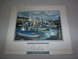 VINTAGE 1959 MEADOW VIEW CHICKS GREENWICH NY BOATS IN HARBOR CALENDAR - Picture 1 of 8