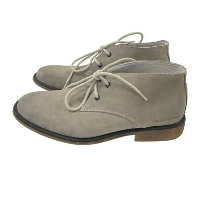 Calvin Klein Jeans Quent Suede Lace Up Loafers Beige Mens 10.5 AS IS - Image 1 of 4