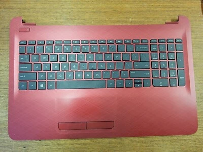 HP 15-AC 15.6" Palmrest w/ US Keyboard + Touchpad AP1EM000322 Red - Image 1 of 4