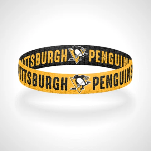 Reversible Pittsburgh Penguins Bracelet Wristband Go Pens Go Cover