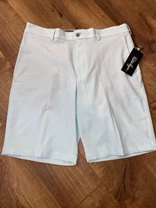 PANTALONES CORTOS DE GOLF WALTER HAGEN PERFECT 11 SEERSUCKER TEXTURIZADOS 10" 34 CINTURA VERDE - Imagen 1 de 3