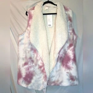 Ady P Tie Dye Cozy Fleece Vest, XL - Picture 1 of 9