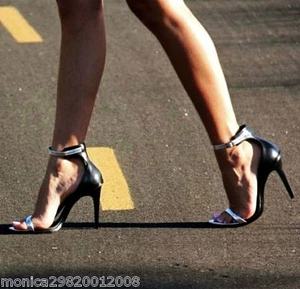 Zara Plateado Negro Tacón Alto Tira en Tobillo Sandalias Talla UK 3 4 - Imagen 1 de 12