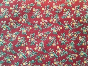 Touch of Baltimore Cotton Fabric 44x40" Red Floral Calico for Henry Glass 8186 - Picture 1 of 10