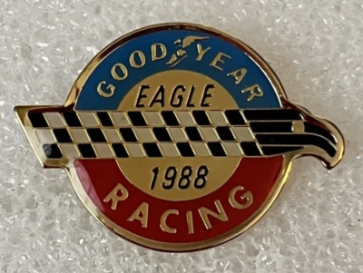 1988 Goodyear Eagle Racing Lapel Hat Pin - Checkered Flag Sponsor - Изображение 1 из 4