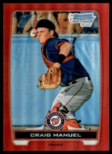 2012 Bowman Chrome Draft Draft Picks Red Refractors #BDPP162 Craig Manuel /5