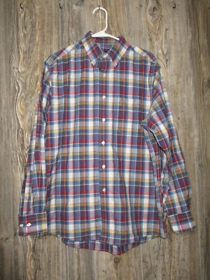 Jos. A Bank Travelers Collection Shirt Button Front Plaid Mens Size Medium - Image 1 of 4