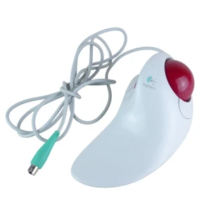 Mouse a sfera Logitech TrackMan Marble FX rosso vintage PS/2 porte elaborazione T-CJ12 - Foto 1 di 7