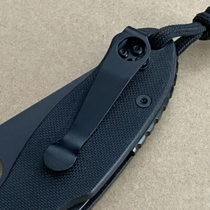 Black Titanium Deep Carry Pocket Clip For Spyderco Para 3 Or Smock EL - Picture 1 of 4