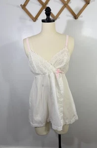 Vintage Lingerie Camisole Cotton Babydoll Large - Picture 1 of 9