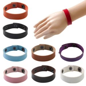 Pulsera pulsera brazalete mujer imitación cuero joyería botón a presión 9 COLORES - Imagen 1 de 10