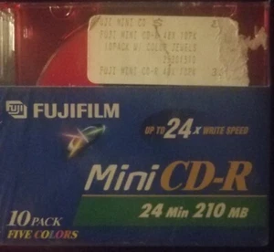 FujiFilm Mini CD-R 10 Pack Five Colors 24 Min 210 MB NEW - Picture 1 of 4