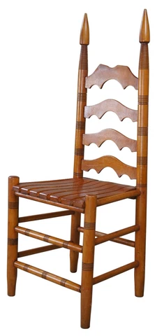 Vintage Shaker Arts & Crafts American Oak Ladderback Side Accent Chair Cover