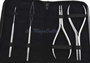 Kit de alicates de microanillo de extensión de cabello lazo de ganchillo y agujas de tirar - Imagen 1 de 9
