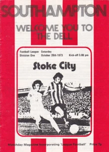Southampton V Stoke City 1973/74 20-10-1973 división 1 - Imagen 1 de 1
