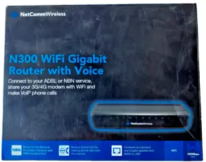 NetCommWireless N300 WiFi Gigabit Router with Voice In Original Box - Foto 1 di 10