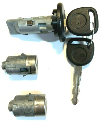 HUMMER H2 OEM IGNITION SWITCH LOCK CYLINDER + Pair DOOR LOCK CYLINDERS + 2 KEYS - Image 1 of 2