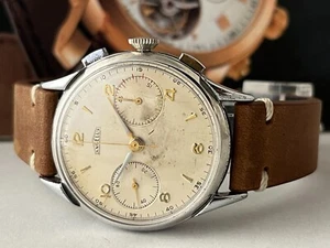 Vintage Angelus Herren 38mm Chronograph Uhr mit hauseigenem 215 Uhrwerk - Bild 1 von 6